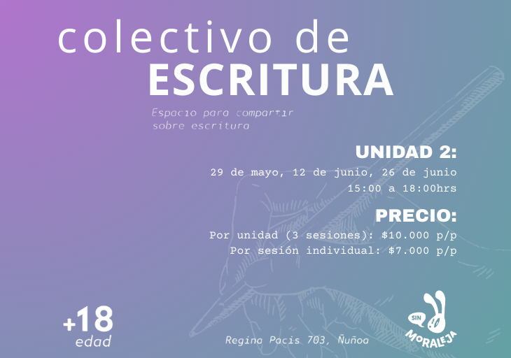 Colectivo de Escritura Sin Moraleja UNIDAD 2: 3 sesiones