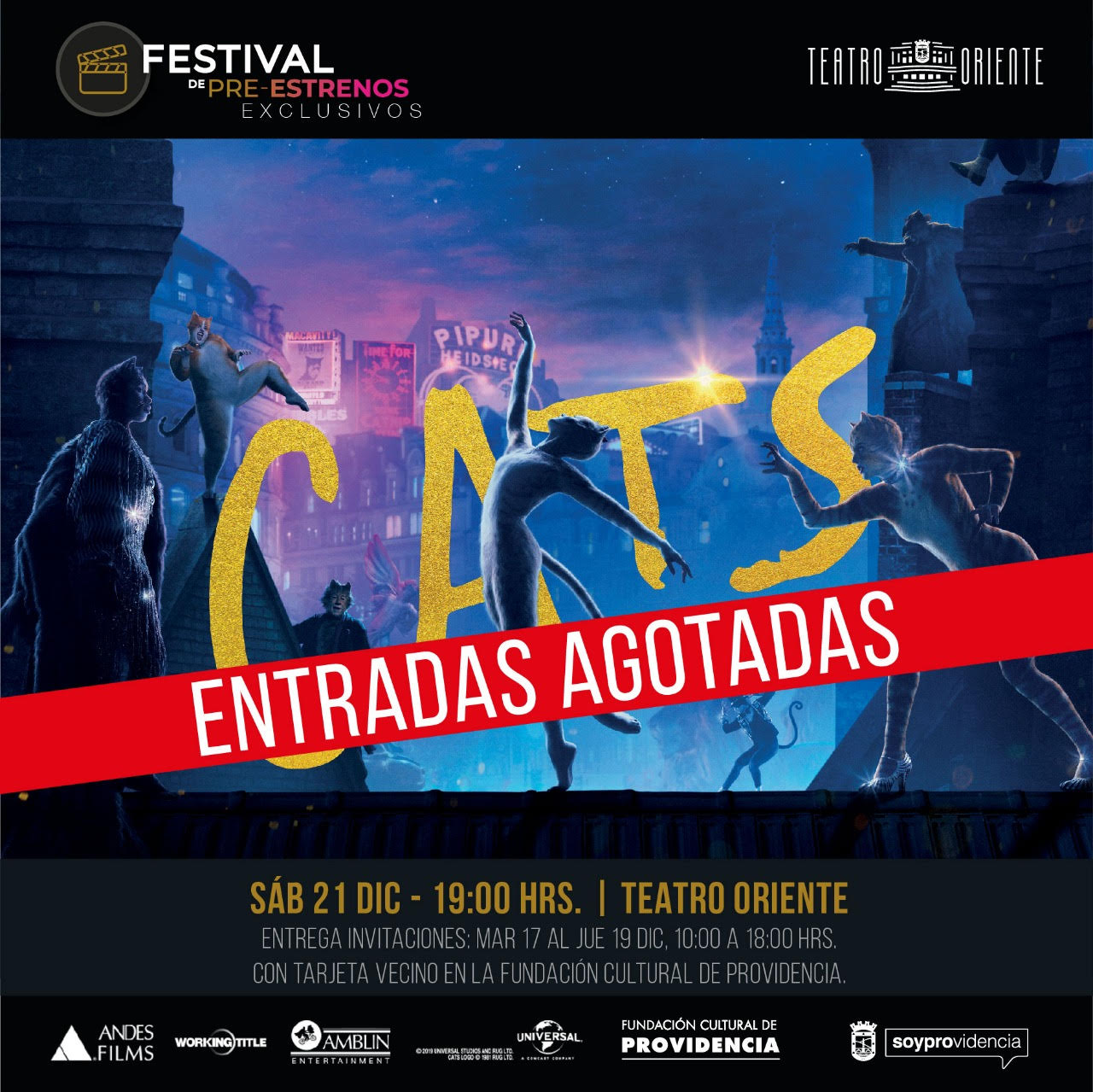 AGOTADO: “Cats”: Festival de Pre-Estrenos Exclusivos en Providencia
